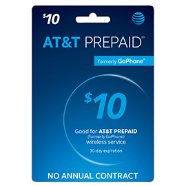 $10 AT&T Prepaid Refill Card