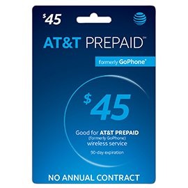 $45 AT&T Prepaid Refill Card