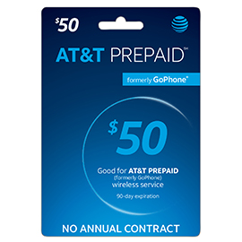 $50 AT&T Prepaid Refill Card