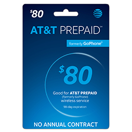 $80 AT&T Prepaid Refill Card