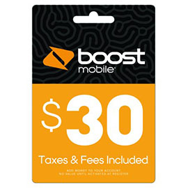 $30 Boost Mobile Re-Boost Card