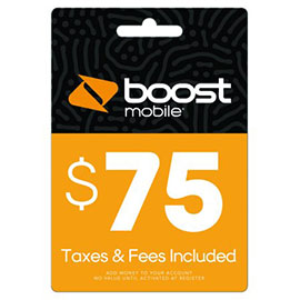 $75 Boost Mobile Re-Boost Card