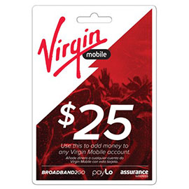 Virgin Mobile $25 Top Up Prepaid Card