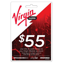 Virgin Mobile $55 Top Up Prepaid Card