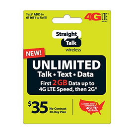 Straight Talk $35 Unlimited Prepaid Card