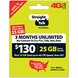 Straight Talk $130 Unlimited Prepaid Card