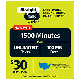 Straight Talk $30 Unlimited Prepaid Card