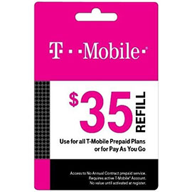 $35 T-Mobile Prepaid Refill Card
