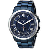 Fossil Q Grant Navy Blue Stainless Steel Hybrid FTW1140P